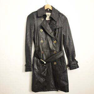 Burberry Belted Leather Trenchcoat in Dark Brown 2